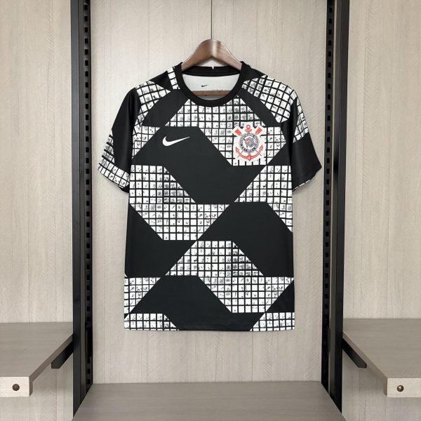 2025/26 Corinthians Black and White Jersey Fan Version