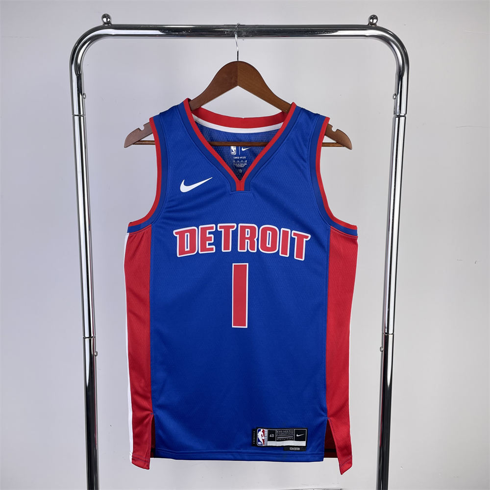 NBA Detroit Pistons 2023 IVERSON#1 Swingman Blue Jersey S-XXL