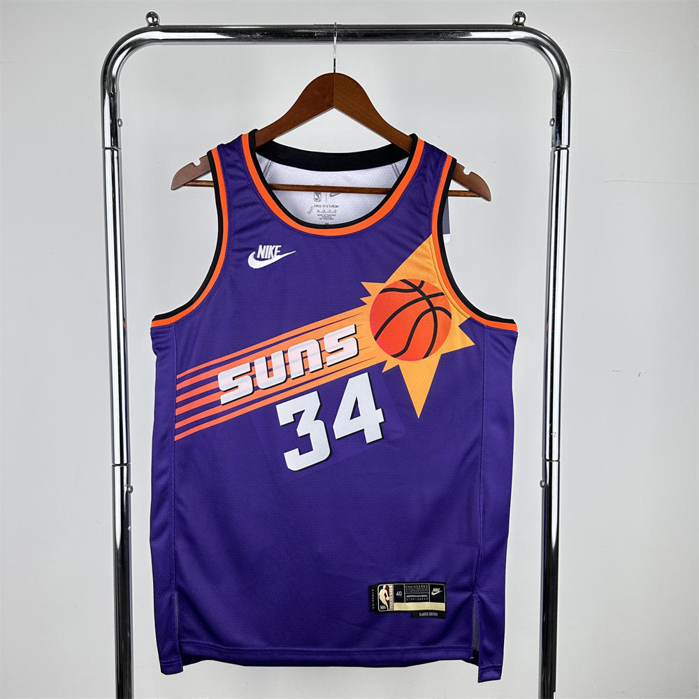 NBA Phoenix Suns Round Neck Purple Retro Style jersey BARKLEY#34 S-XXL