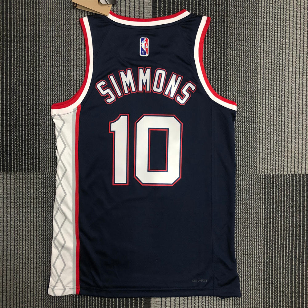 NBA Brooklyn Nets V-Neck Black 75th anniversary Jersey SIMMONS#10 S-XXL