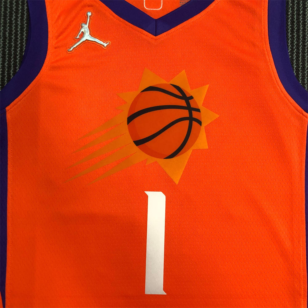 NBA Phoenix Suns V-Neck Orange 75th Anniversary BOOKER#1 jersey S-XXL