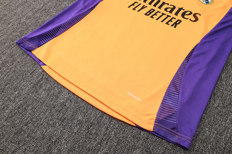 24/25 Real Madrid Orange Black Training Set Shirt and Shorts