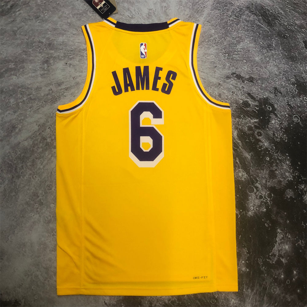 NBA Los Angeles Lakers JAMES#6 2022/23 Gold Association Edition Swingman Jersey S-XXL