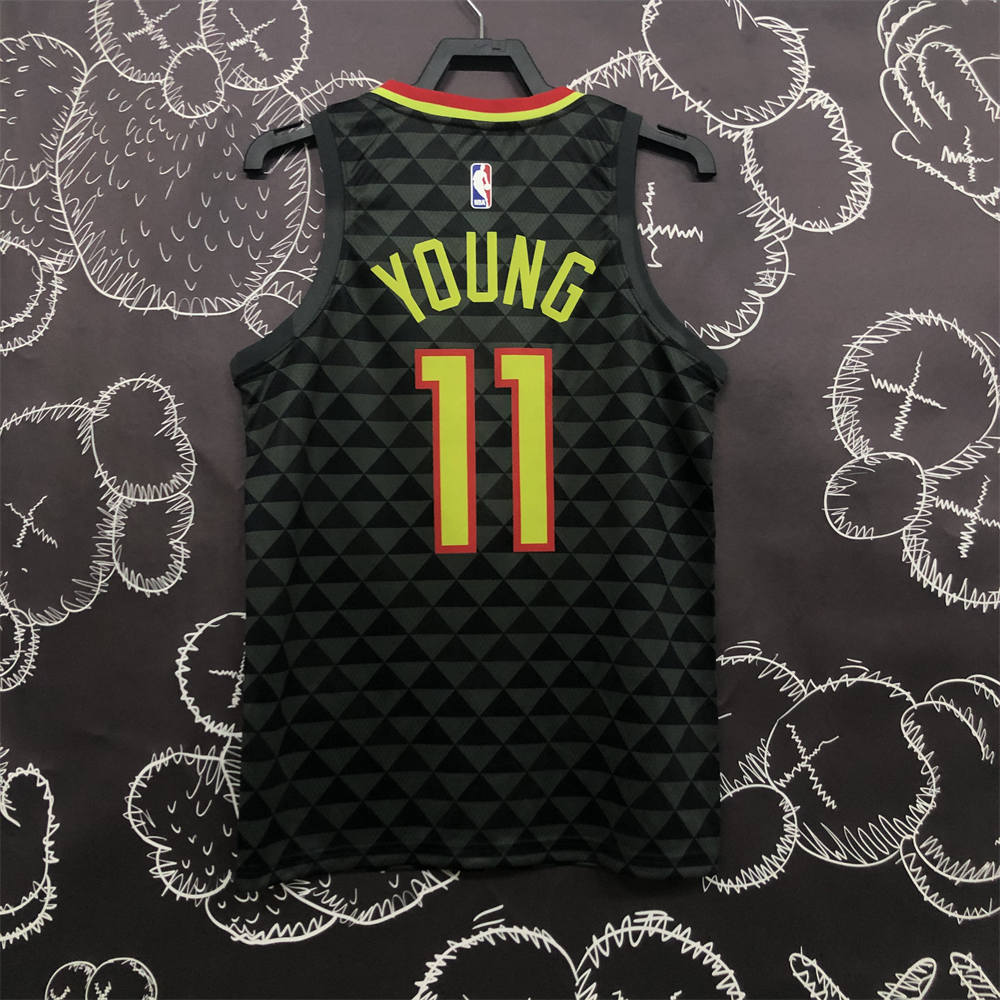 NBA Altanta Hawks V-Neck Black Jersey YOUNG#11 S-XXL
