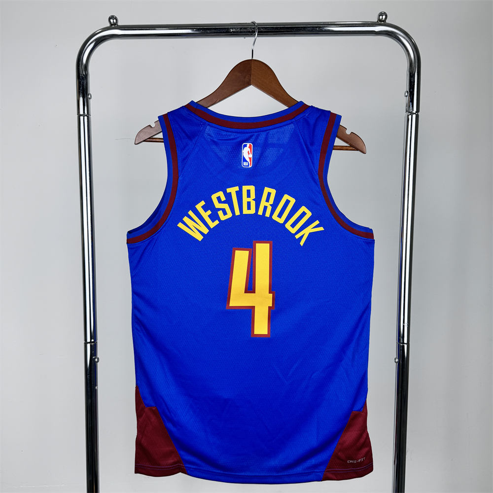 NBA Denver Nuggets 2024 Round Neck Blue jersey WESTBROOK#4 S-XXL