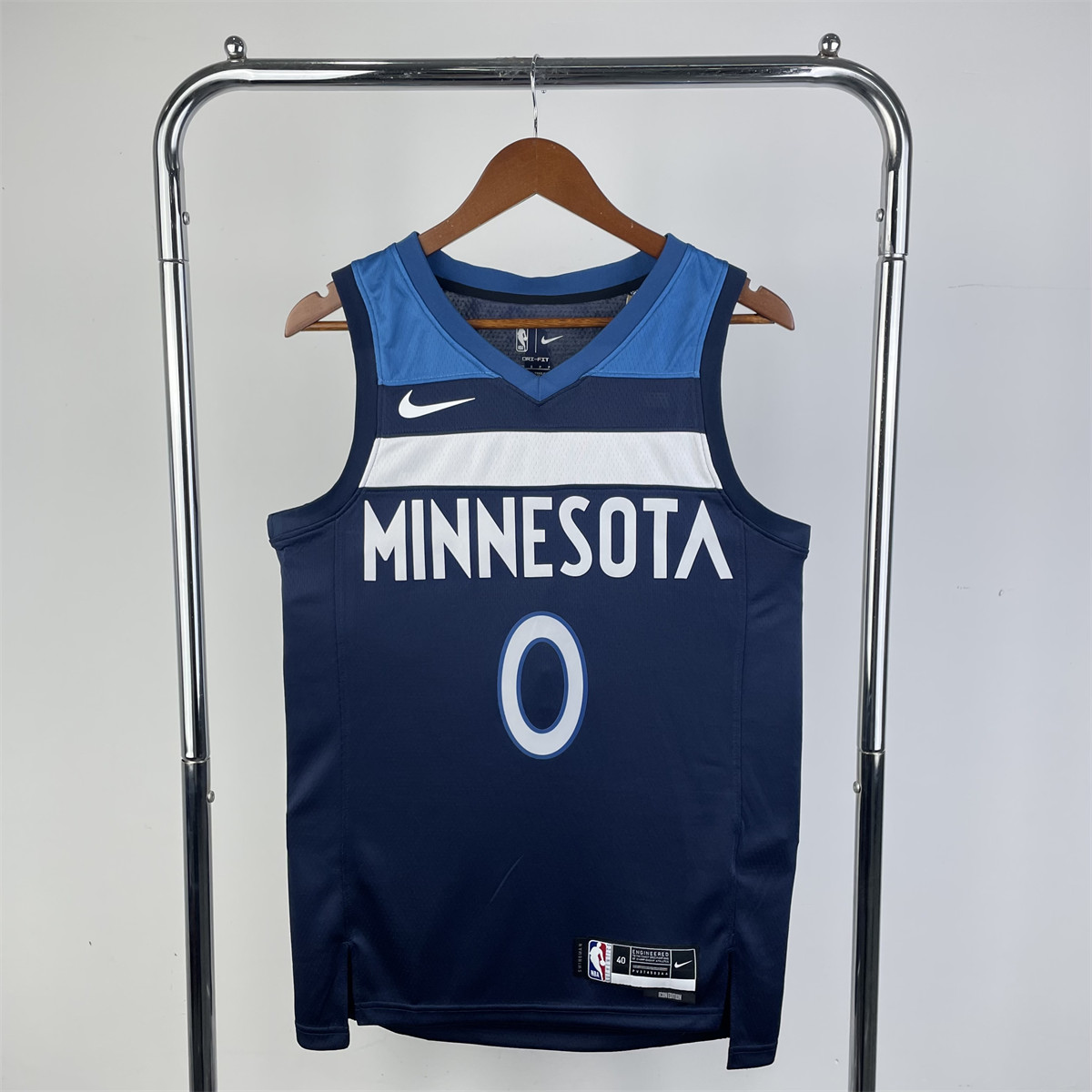 NBA Minnesota Timberwolves 2023 V-Neck Black Jersey RUSSELL#0 S-XXL