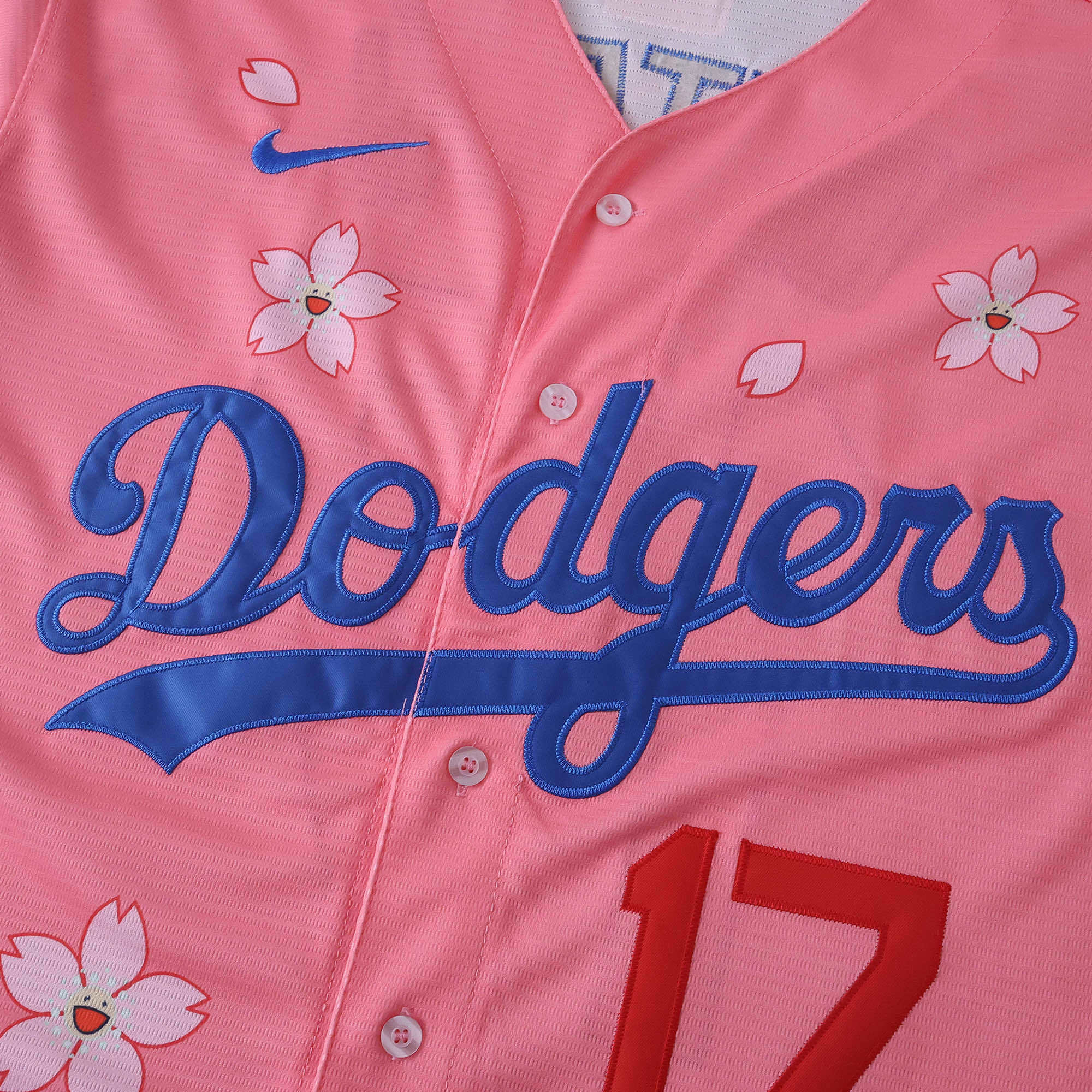 MLB LosAngeles Dodgers Pink Jersey Flower Edition OHTANI #17