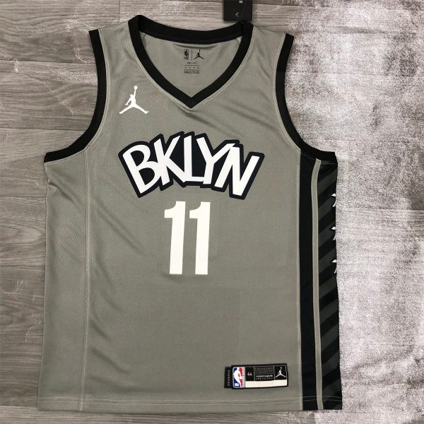 NBA Brooklyn Nets V-neck Grey Jersey Irving#11S-XXL