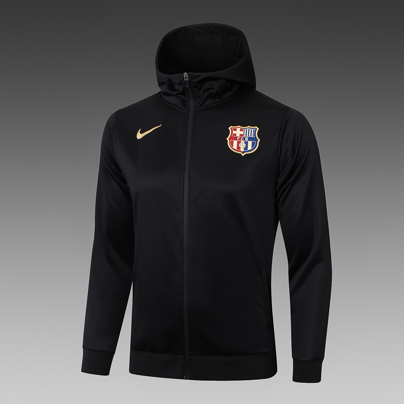 2024/25 Barcelona Black Hoodie Jacket Kit Set Football Team Shirt Sports Fashion