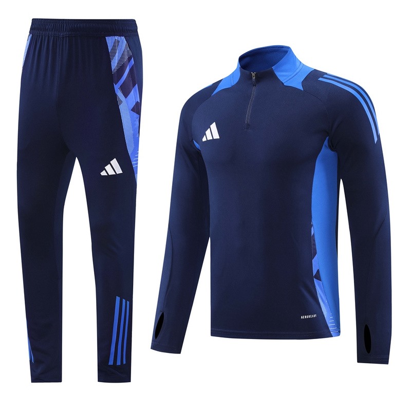 2024 Adidas Royal Blue Long-sleeved half-pull training kit Football team kit