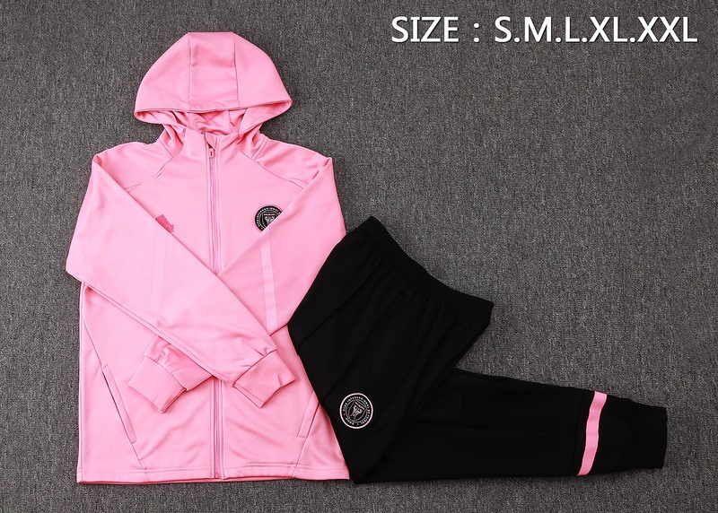 2024 Inter Miami Fc Pink Hoodie Jacket Kit Set Football Team Shirt Sports Fashion