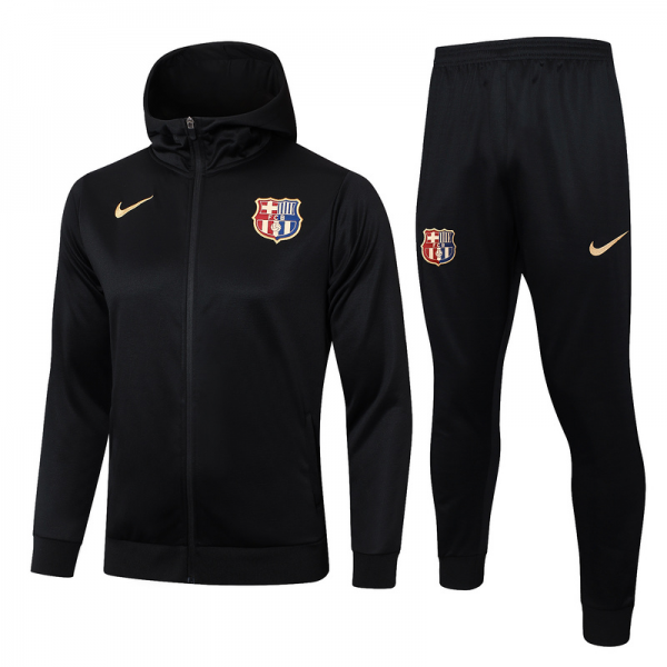 2024/25 Barcelona Black Hoodie Jacket Kit Set Football Team Shirt Sports Fashion