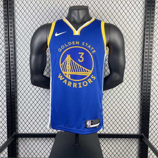 NBA Golden State Warriors 2023 V-Neck Blue Jersey POOLE#3 S-XXL