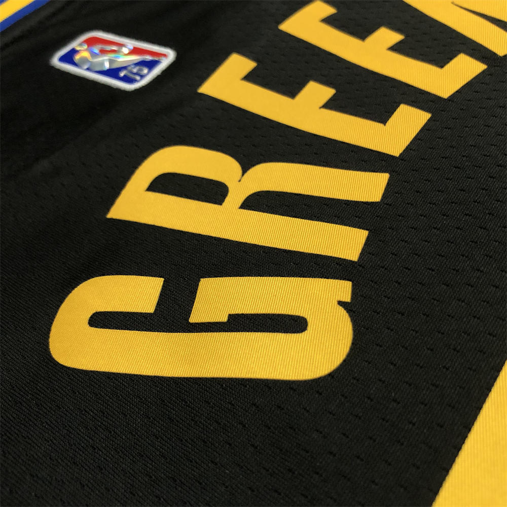 NBA Golden State Warriors V-Neck 75th anniversary Black Jersey GREEN#23 S-XXL