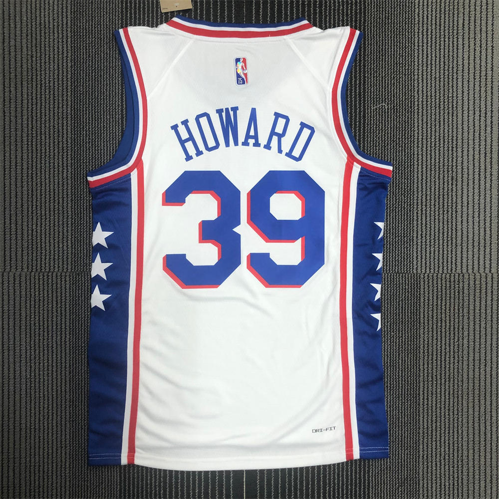 NBA Philadelphia 76ers Round Neck Black 75th Anniversary Jersey HOWARD#39 S-XXL