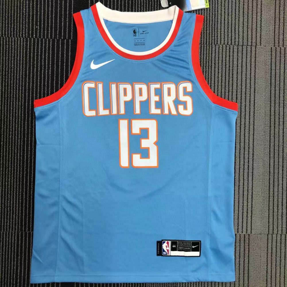 NBA Los Angeles Clippers Round Neck Blue Jersey GEORGE#13 S-XXL