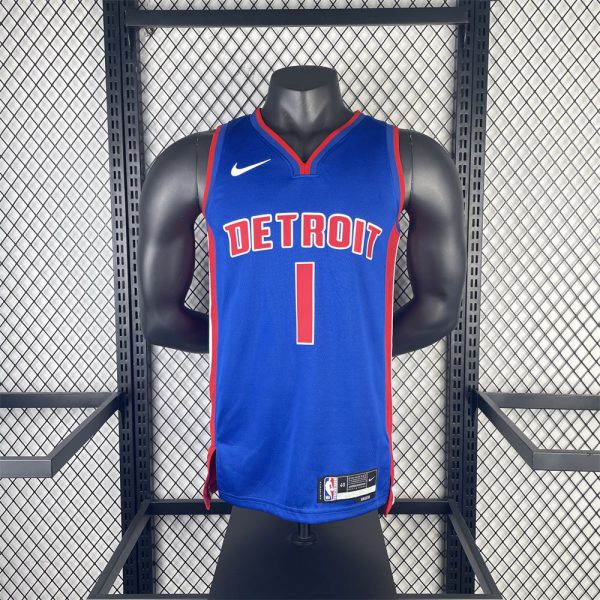 NBA Detroit Pistons 2023 IVERSON#1 Swingman Blue Jersey S-XXL