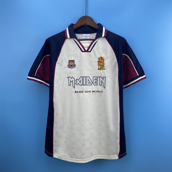 Retro West Ham United 1999 West Ham United Iron Maiden Joint Edition away jersey Fan Version