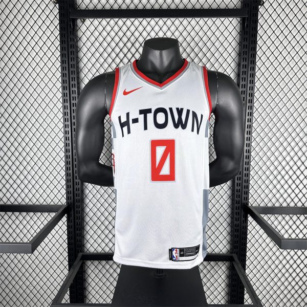NBA Houston Rockets 2020 V-Neck City Edtion White Jersey WESTBROOK#0 S-XXL