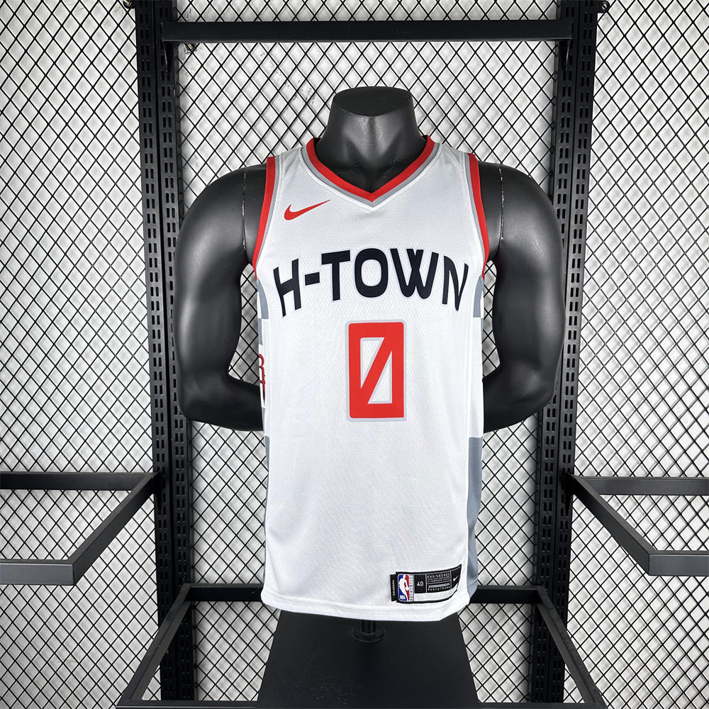 NBA Houston Rockets 2020 V-Neck City Edtion White Jersey WESTBROOK#0 S-XXL