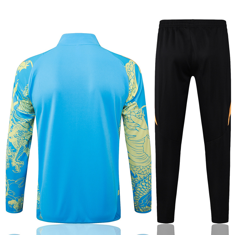 2024/25 Real Madrid Blue Jacket Training Suit Set Football Team Shirt Sports Fashion