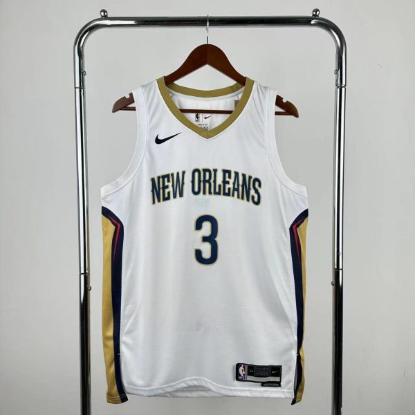 NBA New Orleans Pelicans 2023 V-Neck White jersey POOLE#3