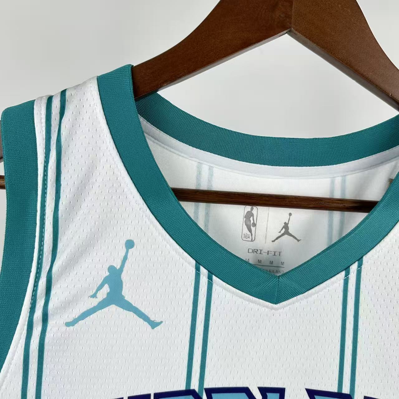 NBA Charlotte Hornets V-Neck White Jersey BALL#1