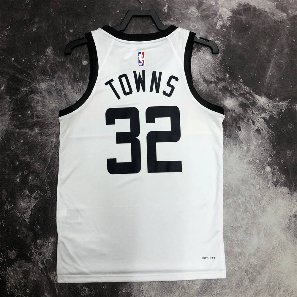 NBA Minnesota Timberwolves Round Neck Black Jersey TOWNS#32 S-XXL