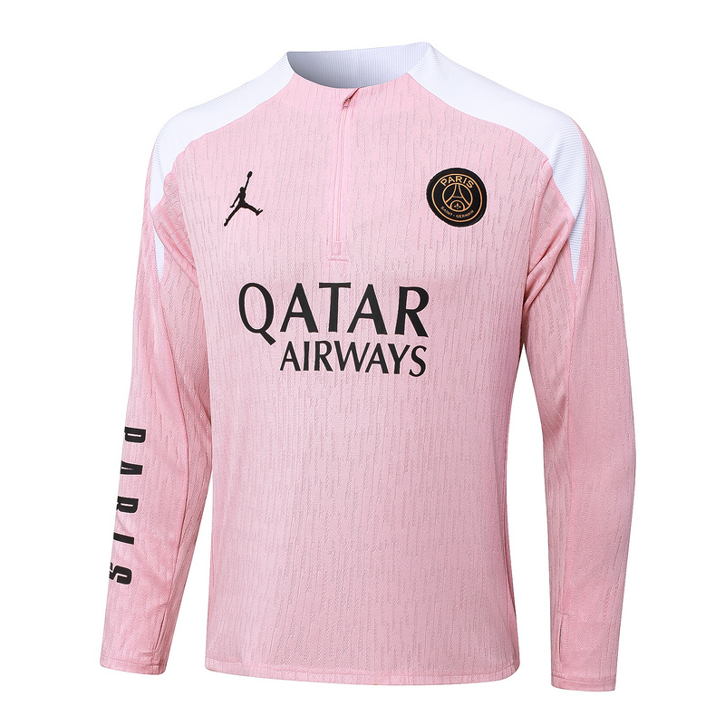 24/25 Paris Pink Long-sleeved half-pull training kit Football team kit
