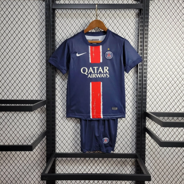 2024/25 PSG home Champion Version jersey kids Kits size: 16-28
