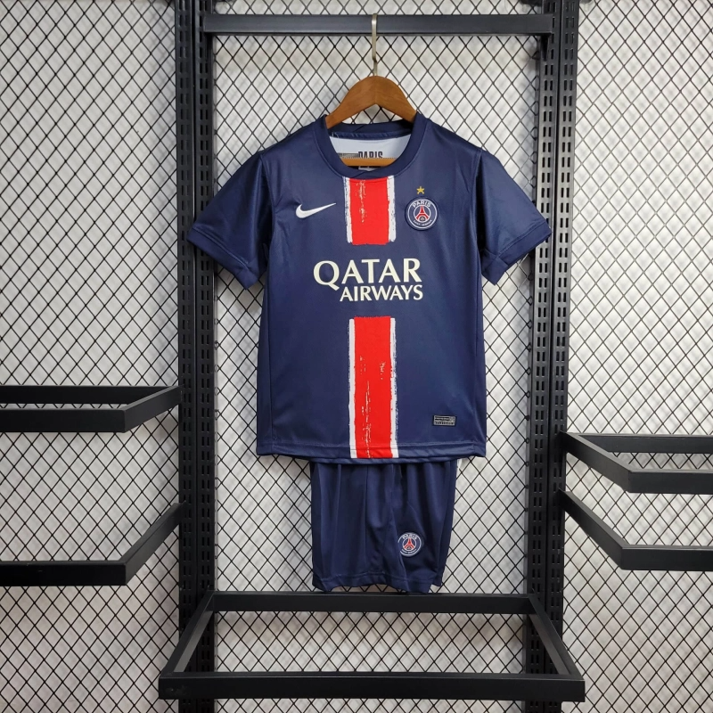 2024/25 PSG home Champion Version jersey kids Kits size: 16-28