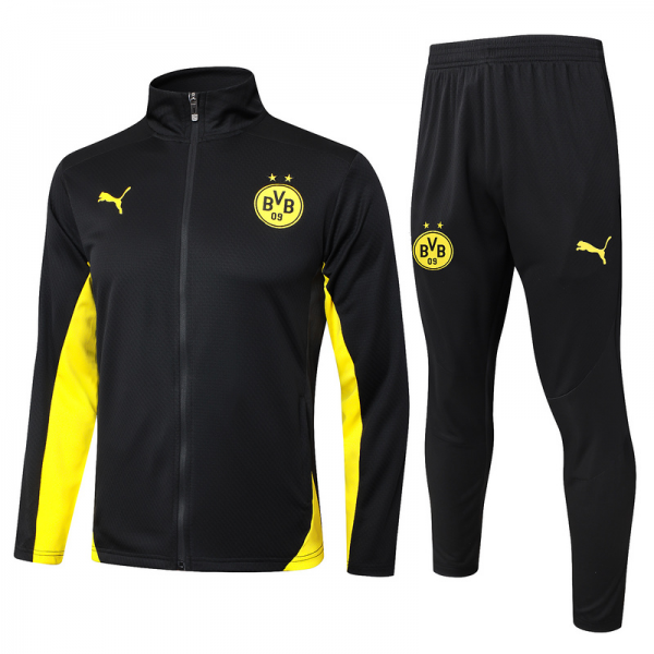 2024/25 Dortmund Black Jacket Training Suit Set Football Team Shirt Sports Fashion