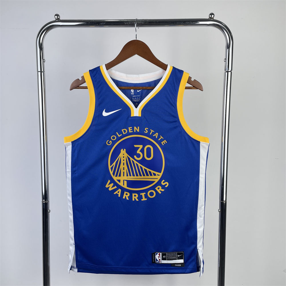 NBA Golden State Warriors 2023 V-Neck Blue Jersey CURRY#30#2974 S-XXL