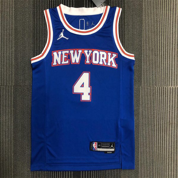 NBA New York Knicks Round Neck Blue 75th Anniversary jersey ROSE#4 S-XXL