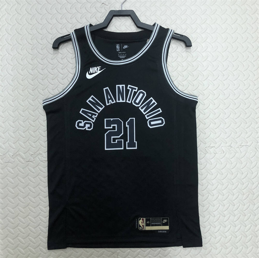 NBA San Antonio Spurs Round Neck Black jersey DUNCAN#21 S-XXL