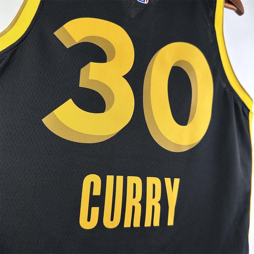 NBA Golden State Warriors 2024 V-Neck City Edition Black Jersey CURRY#30 S-XXL