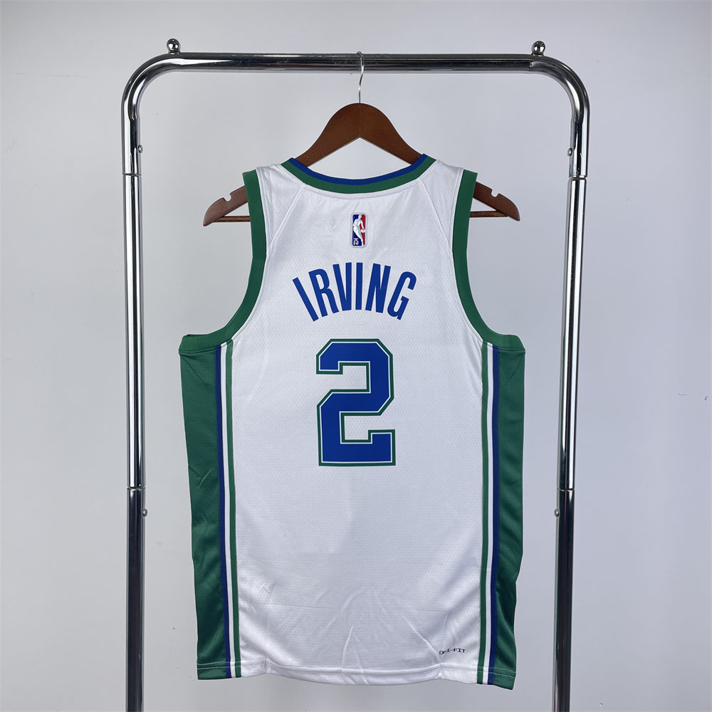 NBA Dallas Mavericks City Edition V-Neck White Jersey IRVING#2 S-XXL