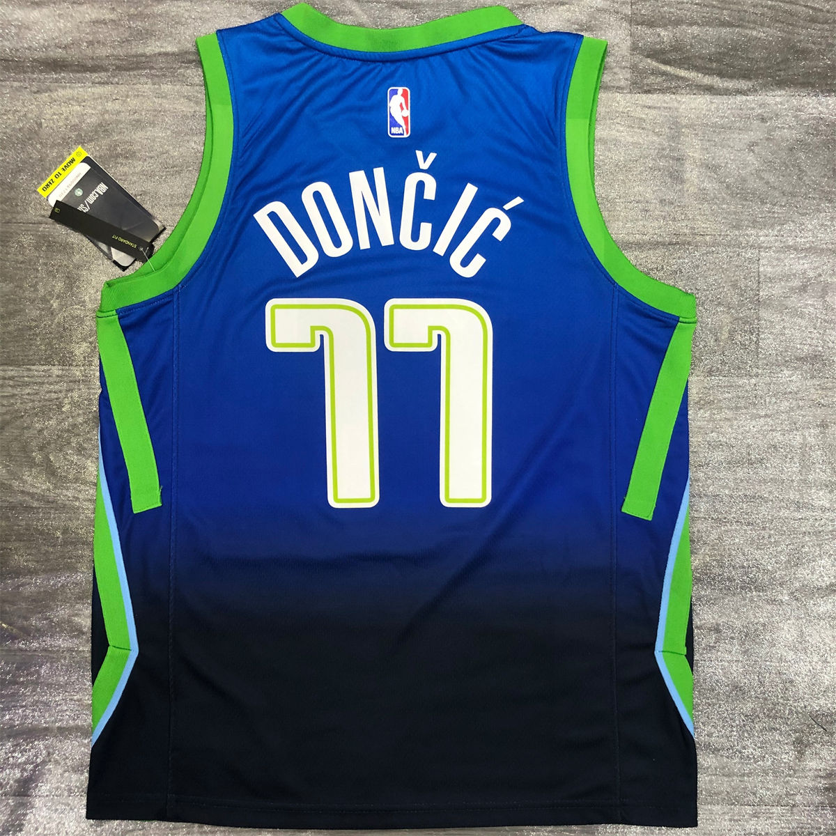 NBA Dallas Mavericks V Neck Black Blue Jersey DONCIC#77 S-XXL