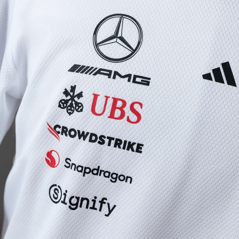 F1 Racing Mercedes-AMG 2025 White Shirt Long sleeve
