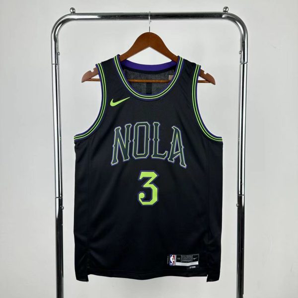 NBA New Orleans Pelicans 2024 City Edition Round Neck Black jersey POOLE#3 S-XXL