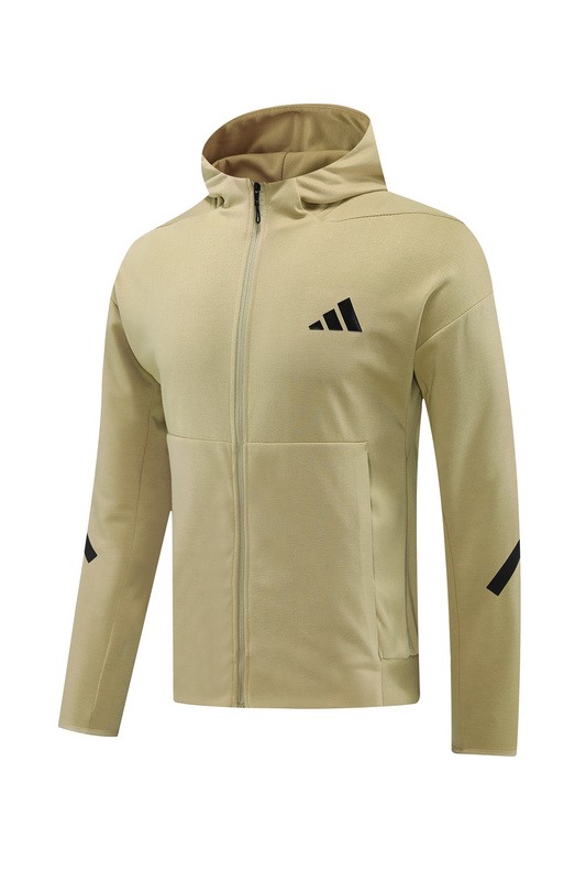 2024 Adidas Khaki Hoodie Jacket Kit Set Football Team Shirt Sports Fashion