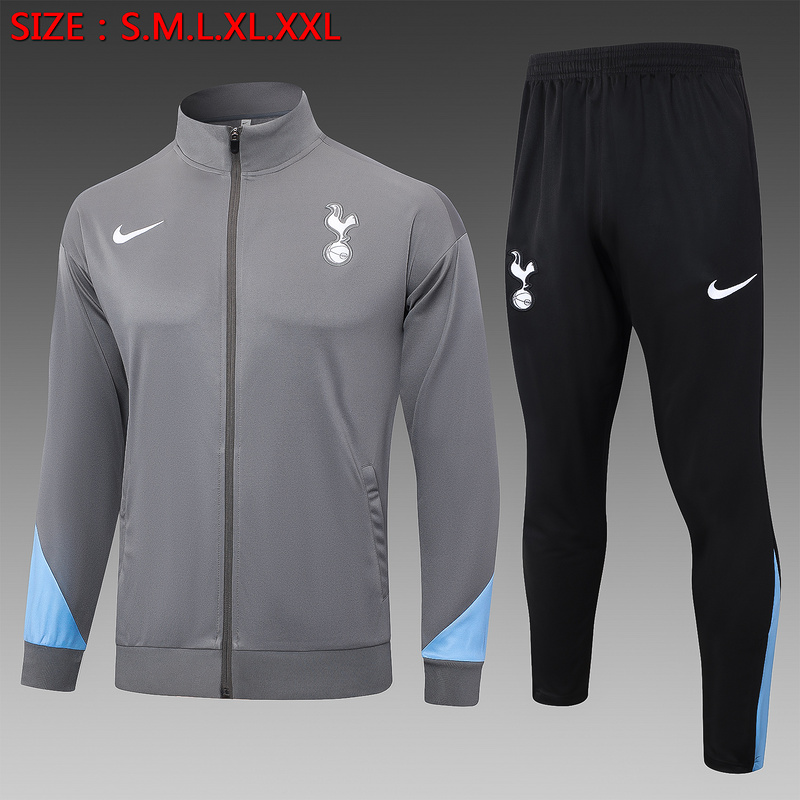 2024/25 Tottenham Dark grey Jacket Training Suit Set Football Team Shirt Sports Fashion