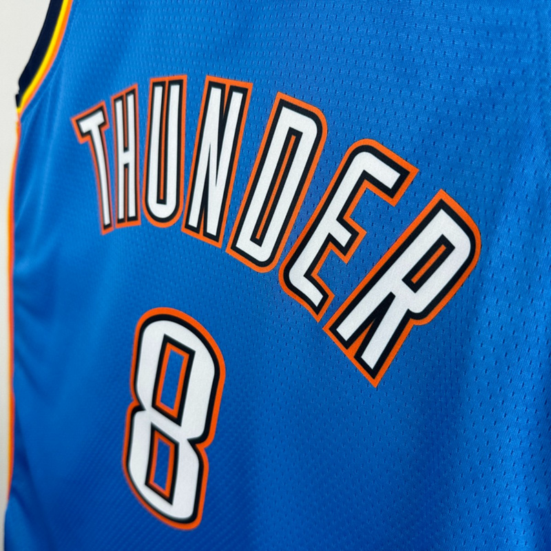 NBA Oklahoma City Thunder V-Neck Blue Jersey WILLIAMS#8 S-XXL