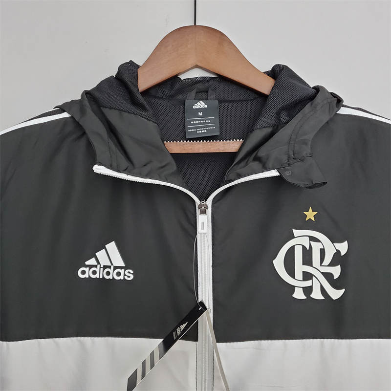 2022 Flamengo Windbreaker Black & White Blue Sport Unifom jersey Sport Unifom