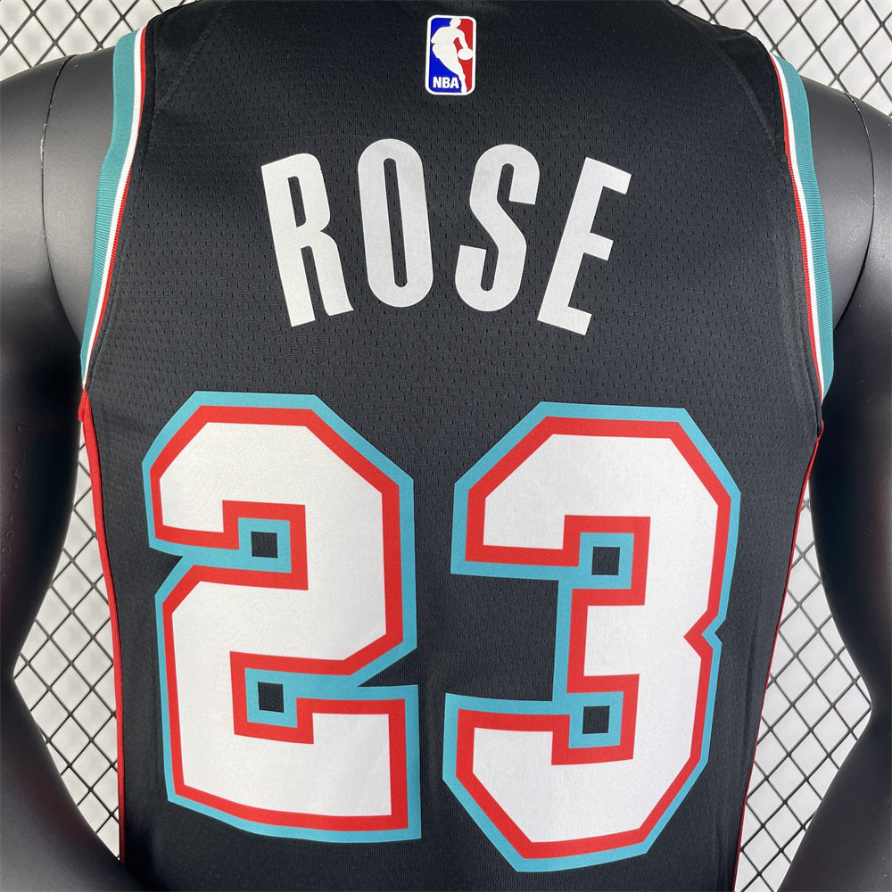 NBA Memphis Grizzies V-neck Black Jersey ROSE#23 S-XXL