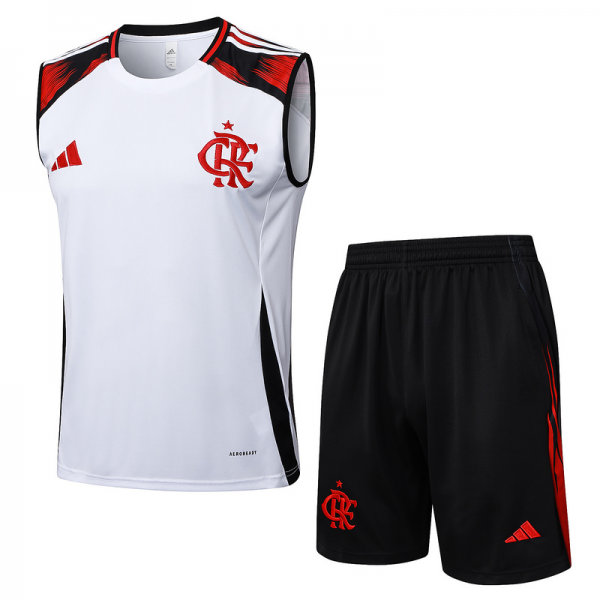 2025/26 Flamengo White Training Set Shirt and Shorts