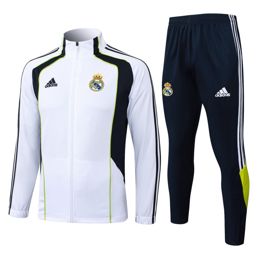 2025/26 Real Madrid white Jacket Training Suit Set Football Team Shirt Sports Fashion