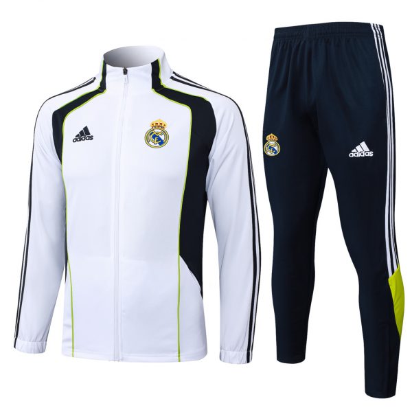 2025/26 Real Madrid white Jacket Training Suit Set Football Team Shirt Sports Fashion