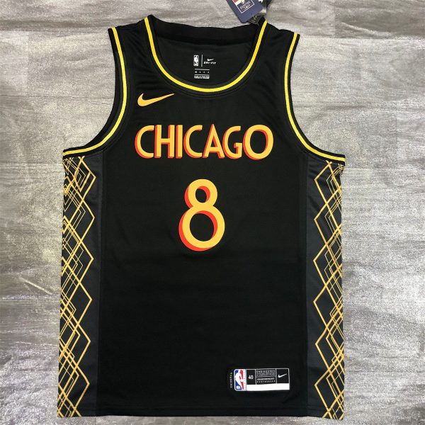 NBA Chicago Bulls Round neck Black Jersey LAVINE#8 S-XXL