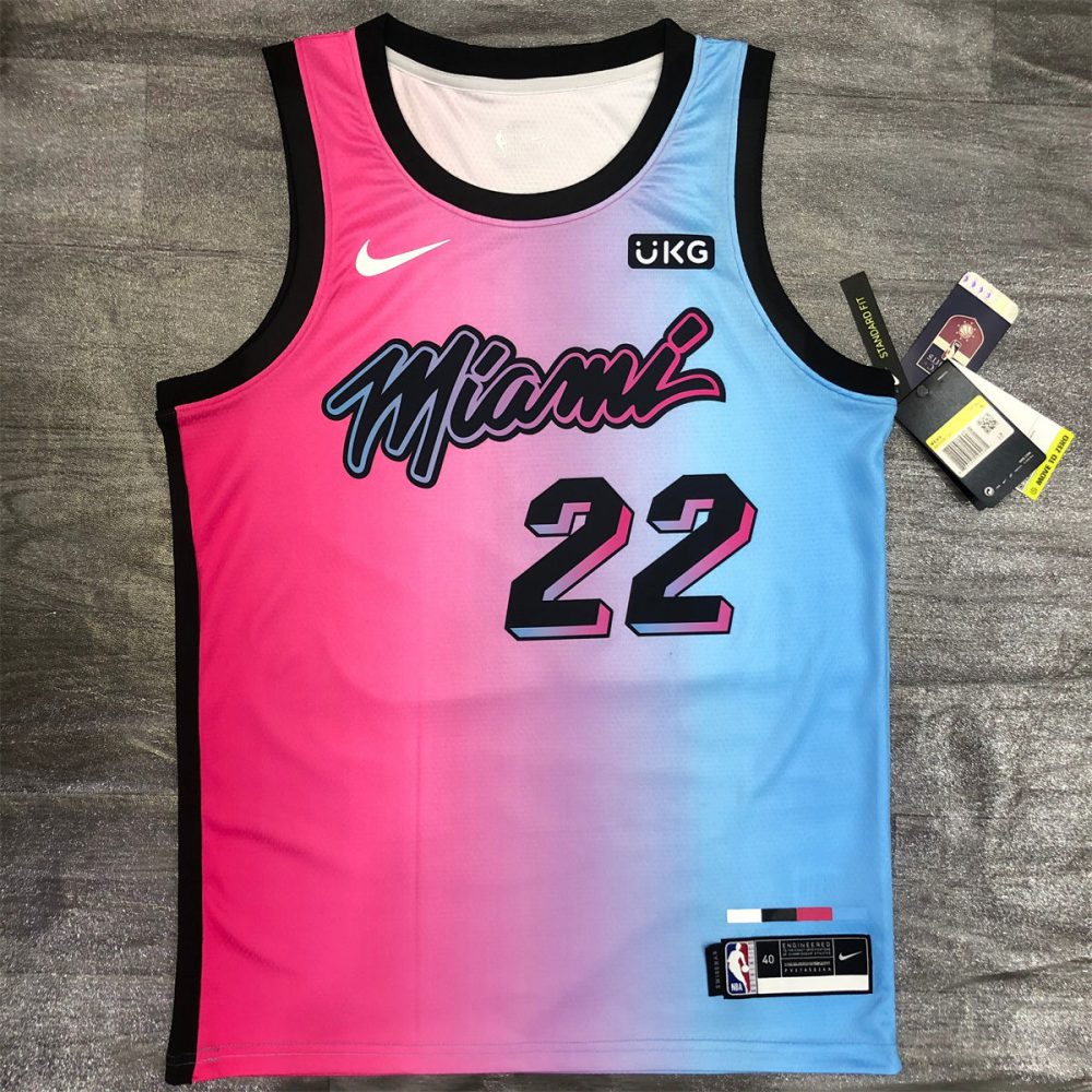 NBA Miami Hearts round neck Gradient Jersey BUTLER#22 S-XXL